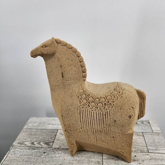 Vintage Mid-Century Marbell Majestic Stylised Sculpture Stone Art Horse Figurine - Picture 6 of 10